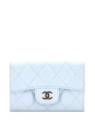Chanel Classic Flap Case Quilted Caviar card holder - Blauw