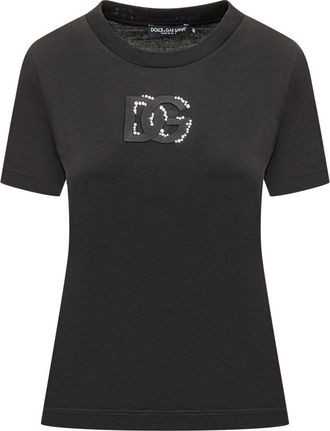 Dolce & Gabbana Black Logo Crew Neck T-Shirt