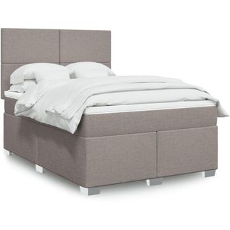 vidaXL Vidaxl - Cama Box Spring Con Colch&oacute;n Tela Gris Taupe 140x200 Cm