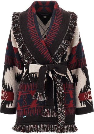 Alanui Icon jacquard wool cardigan Woman XS