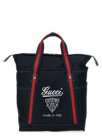Gucci Blue Cotton Tote Mens Bag