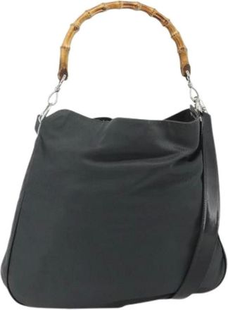 Gucci Pre-owned Shoulder Bags, female, Gray, Size: ONE SIZE Pre-owned Vintage Nylon Shoulder Bag