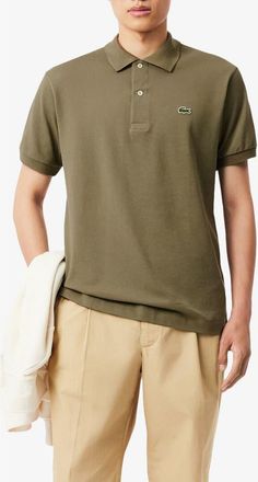 Lacoste Regular Fit Piqu&eacute; Polo in Khaki at Nordstrom, Size 4