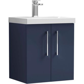 Nuie Nuie - Arno Wall Hung 2-Door Vanity Unit with Basin-1 500mm Wide - Midnight Blue
