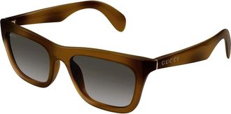Gucci Rechthoekige Zonnebril - Heren - Zonnebrillen - Bruin - 53 MM - Accessoires