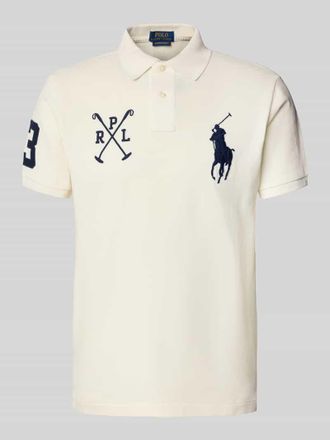 Polo Ralph Lauren Poloshirt mit Label-Stitching in Beige, Größe S
