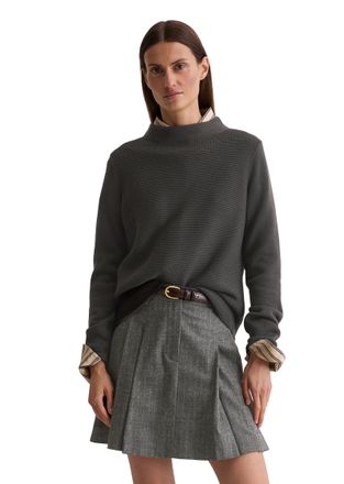 Marc O'Polo Strickpullover MARC OPOLO, Damen, Gr. XS, night grau, Strick, Obermaterial: 100% Baumwolle, normal, Rundhals, Rippb&uuml;ndchen, Pullover Strickpullover