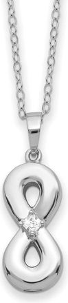 Diamond2Deal Sterling Silver CZ Infinity Ash Holder Necklace 18