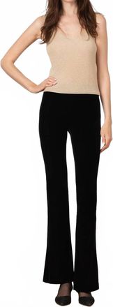 Avenue Montaigne Bellini Slim Fit Flare Pants In Black Velvet