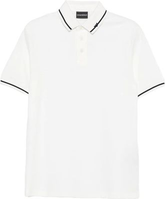 Emporio Armani Polo in cotone con ricamo logo - Bianco