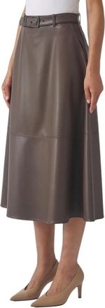 Max Mara Domino Midi Rok - Dames - Midirokken - Bruin - XS - Polyester - Rokken