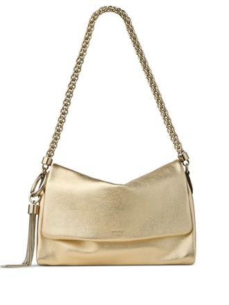 Jimmy Choo London Callie Flap tassel chain shoulder bag - Gold