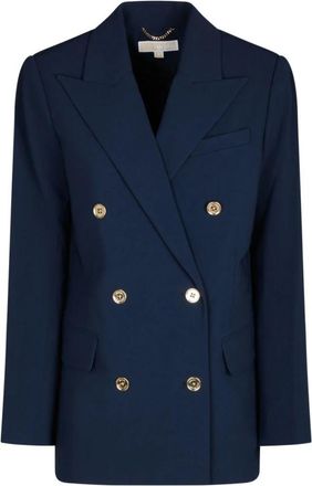 Michael Kors Crepe Blazer - Dames - Blazers - Blauw - XS - Leer - Jassen