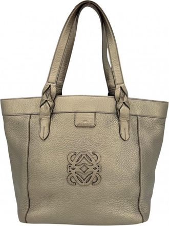 Loewe Gold Leather Handbag Tote Bag (Pre-Owned)