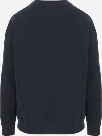 Jil Sander Womens Cotton Sweatshirt Navy Knitwear Sweater