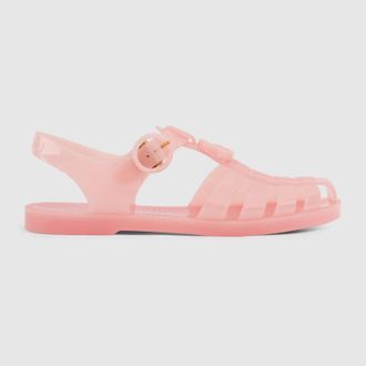 Gucci Womens Sandal With Double G, Pink, Rubber