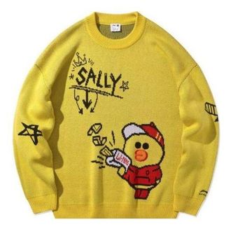 Li-Ning x LINE FRIENDS Graphic Crew Neck Sweater Yellow AMBQ046-2