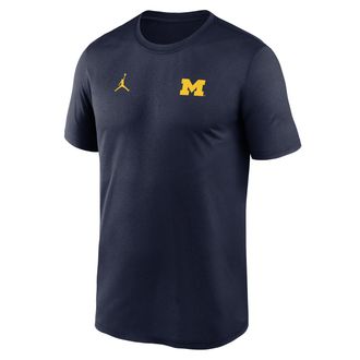 Nike Jordan Mens Michigan Courtside Jordan Brand Dri-FIT College T-Shirt in Blue | 0JTI41SMWN-HE3