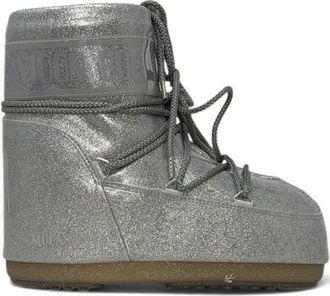 Moon Boot Icon Low Glitter boots - women - Polyurethane/PVC/Polyester/Polyethylene Terephthalate (PET)/Polyester/Synthetic Rubber - 36/38 - Silver
