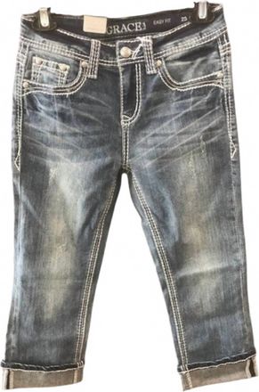 Grace in L.A. Womens Capris Jeans In Black