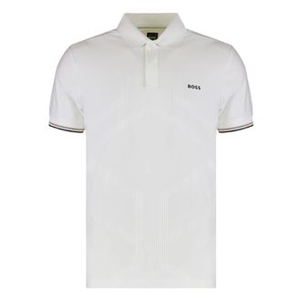 HUGO BOSS Hugo, Polo Shirts, male, White, Size: 2XL Chip Hexa Polo