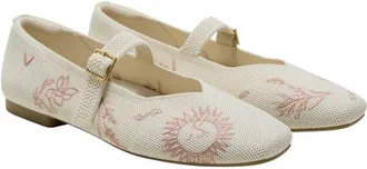 Vivaia Healing Garden | Square-Toe Margot Mary Jane in Cream French Floral Emb at Nordstrom, Size 6.5
