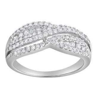 LuvMyJewelry Silvera Crest 0.65 Ct 10K Gold Diamond Ring in 10K White Gold at Nordstrom, Size 7.5