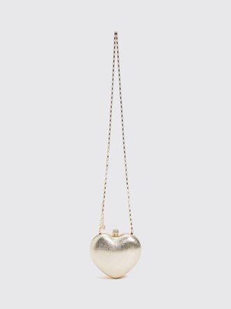 Twinset Heart-Shaped Mini Bag with Rhinestones and Metal Mesh Strap