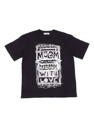 Msgm Washed Over Jersey T-Shirt Unisex
