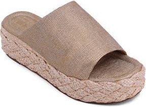 Shushop Lizzie Jute Platform Slide Sandal in Gold Woven at Nordstrom Rack, Size 8.5