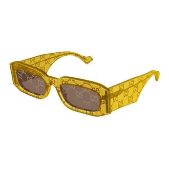 Gucci Rechthoekige Zonnebril - unisex - Zonnebrillen - Geel - 54 MM - Accessoires