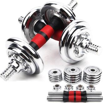 Trade Shop Trade Shop - Set Manubri Componibili Pesi Regolabili Palestra Dumbbell In Acciaio 10kg Totale