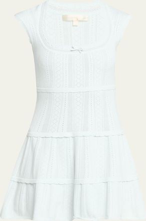 LoveShackFancy Laighton Pointelle Knit Mini Dress