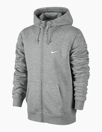 Nike Mens Nike Swoosh Logo Grey Zip-Up Hoodie - Size: 36