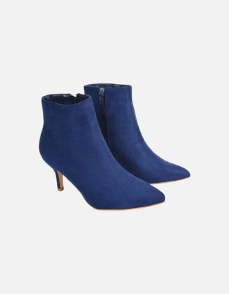 XY London Womens XY London Womens/Ladies Anastsia Side Zip Mid Kitten Heel Ankle Boots - Navy - Size: 5