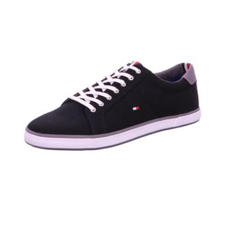 Tommy Hilfiger Mens Flag Canvas Trainers, Black, 11 UK