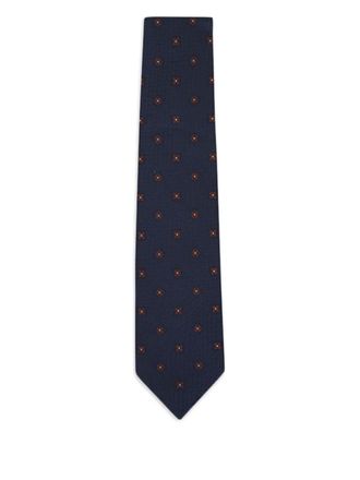 Isaia floral silk tie - men - Silk - One Size - Blue