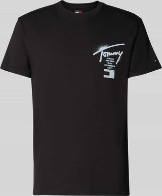 Tommy Jeans Regular Fit T-Shirt aus reiner Baumwolle in Black, Gr&ouml;&szlig;e XXL