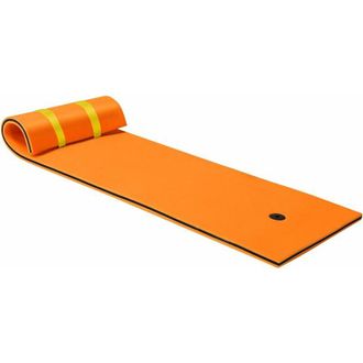 Costway Costway Hamaca De Agua De 210x66cm Para 1 Persona Hamaca Flotante Para Piscina Carga Hasta 60kg Cama De Agua Inflable (naranja)