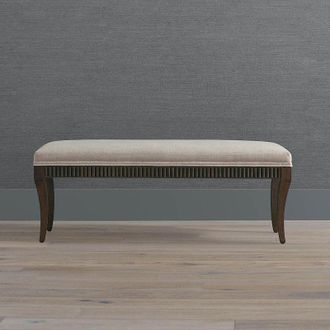 Frontgate Adler Bench - Cocoa, Eggshell Crypton Nomad Performance - Frontgate