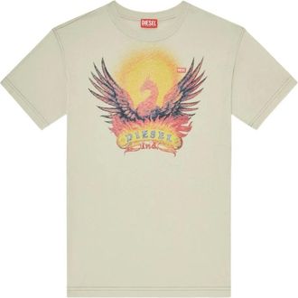 Diesel Tops, Heren, Veelkleurig, 2Xl, Katoen, T-Norm Katoenen Grafische T-shirt