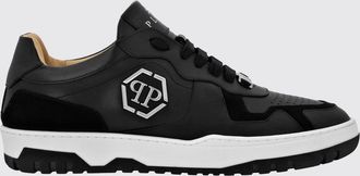 Philipp Plein Sneakers basse in pelle e suede con logo Hexagon