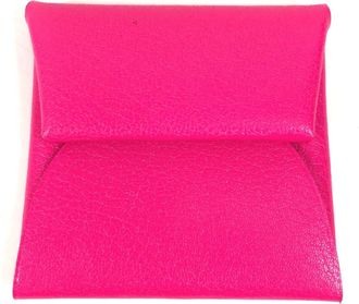 Herm&egrave;s Pink Leather Coin Purse/Coin Case (Pre-Owned)