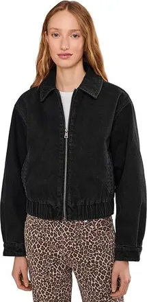 Levi's Laydown Collar Bomber Womens Jacket Black Wash : XS, Cotton
