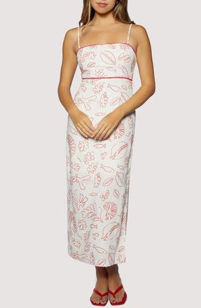 Lost + Wander Seaside Brunch Mixed Print Maxi Dress in Cream Red at Nordstrom, Size X-Small