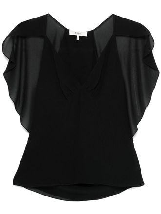 Chlo&eacute; cape-detail tank top - Black