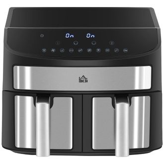 HOMCOM Oil Free Dual Air Fryer 10-in-1 8L w/ Sync Cook & Sync Finish Timer 2400W | TJ Hughes