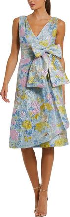 Mac Duggal Floral Brocade Midi Dress