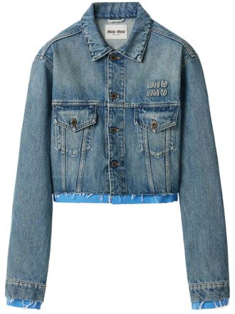 Miu Miu denim jacket - women - Cotton - 42 - Blue