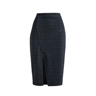 Móveis Conquista Blauw geruite kokerrok